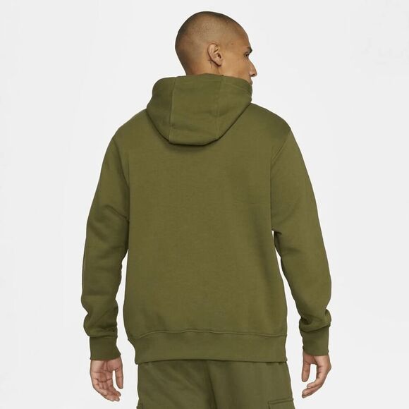 Nike Olive Green Hoodie NSW Club Rough Green/White Sweatshirt Large - Picture 8 of 9